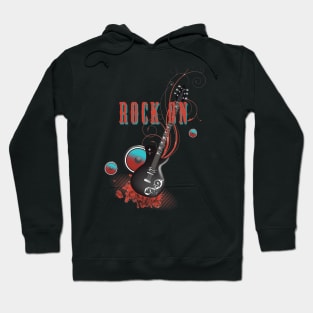 Retro Guitar Rock On Music Lover Hoodie